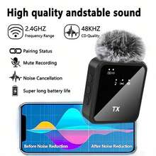 Influencer's Choice! 2.4G Wireless Lapel Mic, Ultra-Compact & Invisible, Auto Noise Cancel, Clear Sound Zero Delay, Perfect For Live, Podcast, Lecture. - 2 mics for TypeC - 查看 9