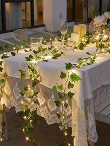 1pc 20/40/60 LED 2m/4m/6m Battery Operated Copper Wire Vine Lights, Fairy Lights For Home Decor, Party, Wedding, Bedroom, Living Room, Camping - Yellow - View 13