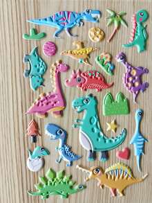 Nuevas pegatinas de espuma de PVC con burbujas con patrones de dinosaurios y animales de dibujos animados, personalizables - Multicolor - Ver 4