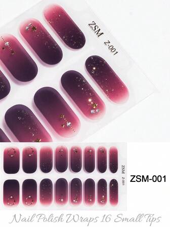 Nail Stickers Color Gradient DIY Self Adhesive DIY Art Decals Strips Manicure Decorations Suitable For Home, Workplace, Outdoor Travel, Gift Giving, Salon