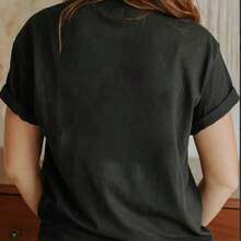 Camiseta Feminina - Estampa Cachorrinho fofo Na Mesa De Computador Dizendo - I´M OK  { Estou Bem } -Qualidade Em Cada Fio e Estilo Em Uma Só Peça - Preto - Visão 4
