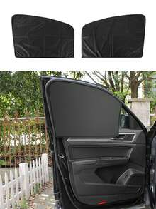 2PCS Magnetic Car Window Shades - Universal Sun Blockers For UV Protection & Privacy, Blackout Curtains For Camping/Napping, Fits Most Vehicles