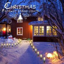 C9 Christmas Lights Outdoor 2 Packs Total 51.4 Ft 40 Bulbs Christmas Pathway Lights Waterproof Walkway Lights For Outside Driveway Sidewalk Outdoor Decorations Yard Clear - 暖白 - 查看 3