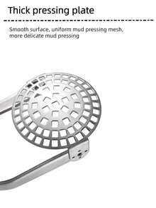 1pc Stainless Steel Potato Masher, Manual Food Masher Tool For Home Use, Sweet Potato Masher, Potato Ricer, Garlic Press, Manual Squeezer Tool, Potato Masher, Multi-Functional Kitchen Tool For Making Fine Mashed Potatoes And More - View 8