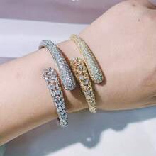 1 Set Snake-Shaped Bracelet & Ring Set, Elegant & Charming For Daily, Commute, Party, Wedding, Adjustable Design, Great Gift For Girlfriend, Best Friend - Multicolor - View 5