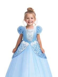Girls Princess Dress With RGB LED Lights, Music Synchronized & App Controlled, Suitable For Halloween And Christmas Costumes, Comes With Accessories (Batteries Not Included) - Blue - View 6