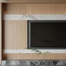 Yutianli PVC Slat Wall Panel Peel And Stick 236"X 15.7" Faux Wood Slat Panel Artificial Oak Wood Grain Self-Adhesive Soundproof 3D Wall Panel For Walls And Ceilings - 236"x15.7"+橡木 - 查看 5