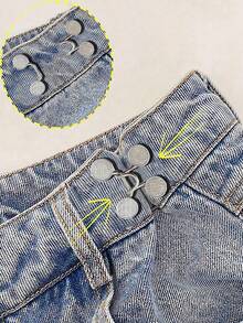 2件套牛仔裤束腰魔法工具，裤子收腰魔法工具，束腰纽扣，一款能让你的腰围变小的魔法工具（即使你的腰围很大）。