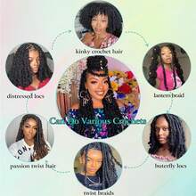 Afro Twist Hair 1-6 Packs, Springy Afro Twist Hair Pre Fluffed Spring Twist Hair Pre Stretched Wrapping Hair For Soft Locs Hair Extensions - Multicolor - View 3
