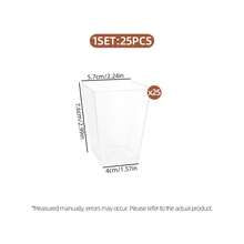 25/50/100Pcs, 5 Oz Plastic Clear Square Parfait Cups With Spoons, Party Small Serving Dessert Bowls For Appetizers, Puddings, Mousse, Yogurt, Parfait Ice Cream - - - View 9