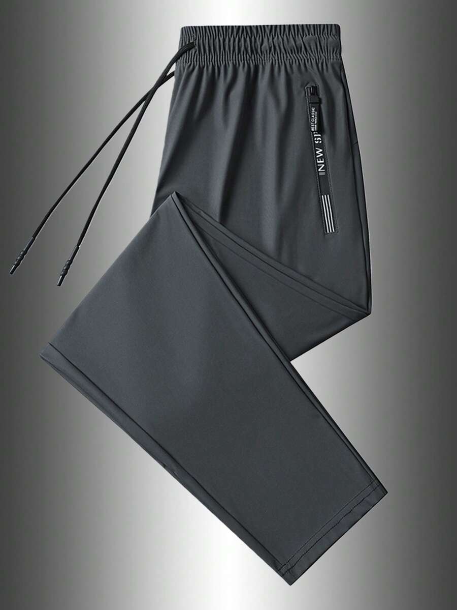 1 buc. Pantaloni sport ușori, elastici, cu uscare rapidă, pentru bărbați, pentru alergare în aer liber, fitness, jogger, primăvară/vară - Gri - Vizualizare 1