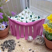 Small Pet Hideaway House, Hanging Corner Hideout For Small Animals, Cozy Corner Pet Hammock Tent, Washable Play & Resting Habitat For Hamsters, Ferrets, Squirrels, Sugar Gliders, Chinchillas, Rabbits, Hedgehogs (Exclusive Pattern) - Multicolor - View 51