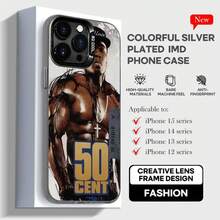 Funda de teléfono de rapero 50 Cent a la moda, funda suave negra IMD colorida plateada adecuada para 17 16 15 14 13 12 11  Pro Max - z6 - Ver 5