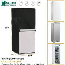 - Cubierta de refrigerador para exteriores, 600D resistente, impermeable, cubierta de congelador vertical, exterior para nevera. Parte delantera se puede enrollar con cremalleras. Negro, - 23" L x 23" W x 56" H - Ver 3