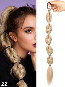 1顶20英寸马尾辫合成假发，女款泡泡辫，自然染色扭辫，扎辫子，脏辫，灯笼辫，适合女孩派对拍照 - 彩色 - 查看 12