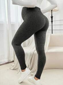 秋冬新款加大码孕妇裤，超高腰弹力紧身孕妇打底裤，可调节腰带，舒适柔软瑜伽运动裤，休闲日常孕妇装 - 彩色 - 查看 7