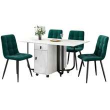Dining Table & Chair Sets - White+Green - View 3