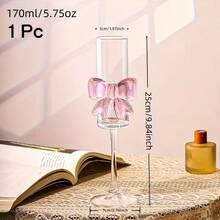 1/2只，粉色蝴蝶结香槟杯 170ml - 晶莹剔透防碎酒杯，适用于婚礼、派对，优雅的香槟杯，适合盛装起泡酒、香槟和鸡尾酒 - 彩色 - 查看 9