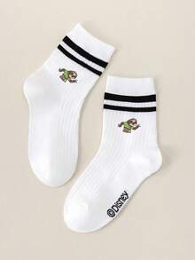 Disney Random 1/5 Pairs Children's Cartoon Cute Rabbit Officer Print Parallel Bar Student Socks Daily Casual Short Tube Socks Versatile - Multicolor - View 5