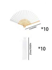 Bộ quạt tay xếp gọn thanh lịch 3-60 chiếc, kèm thiệp cảm ơn và túi quà, quạt tay tre cho cô dâu, thích hợp làm quà tặng cho phù dâu và trang trí đám cưới, hoàn hảo cho các bữa tiệc, sự kiện và phụ kiện mùa hè. - trắng - Xem 13