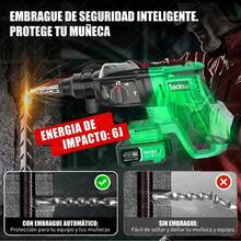 Taladro de martillo rotativo inalámbrico SDS 3200W con 2 baterías de 6000mAh,almacen local, regalos de Navidad - Verde - Ver 5