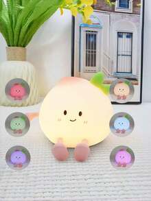 一款可爱的粉色小桃子造型夜灯，采用暖色调LED灯光，具有三档亮度调节、触摸控制、可充电、带开关，并拥有趣味十足的卡通水果造型。 - 彩色 - 查看 8