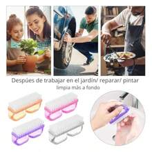 NewTriko Set de 4 Cepillo para Limpiar Uñas Cepillo para Limpieza de Uñas con Agarre de Mango Cómodo Limpiador de Uñas de Mano Manicure y Pedicure Kit de Limpieza para Dedos de los Pies y Uñas - como en la foto - Ver 5