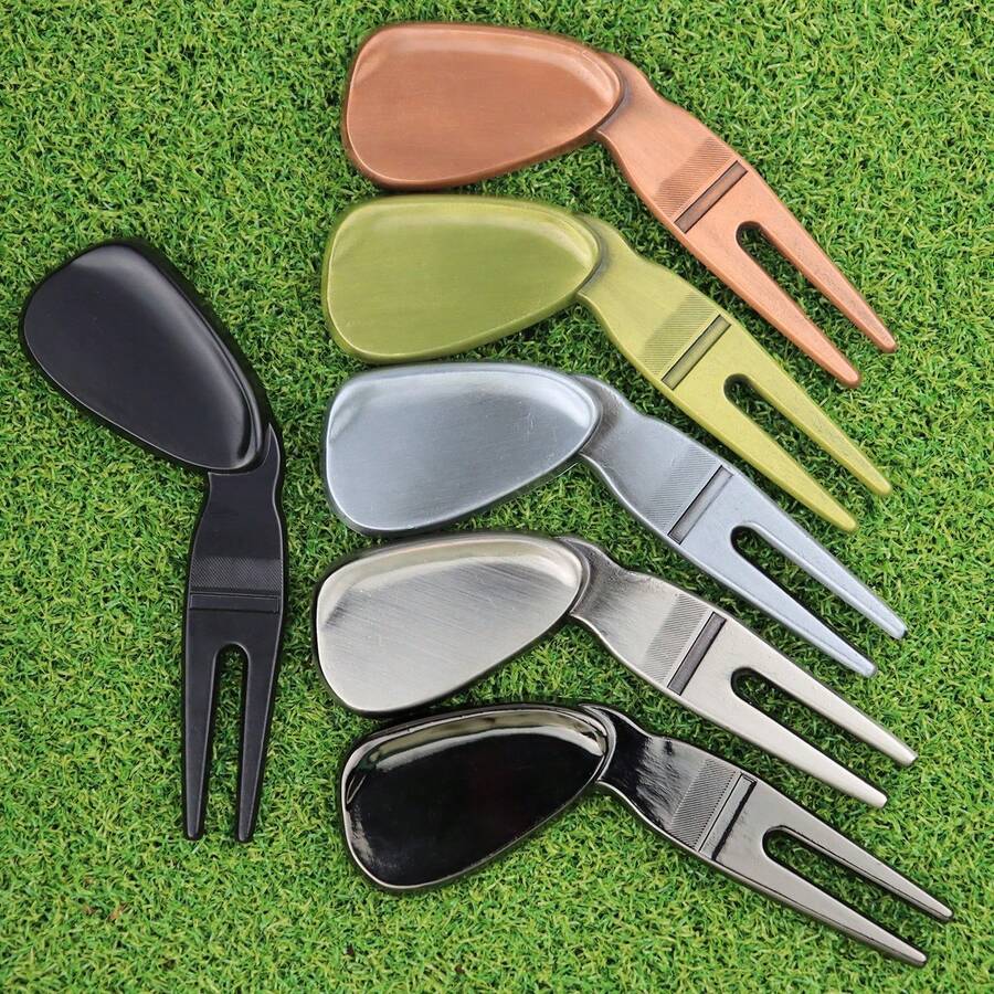 1pc Creative Golf Ball Marker Divot Repair Tool - Metal Material - Golf Course Specific Tool - Golf Club Accessory - Turf Repair Tool - Essential For Golfers And Professional Players