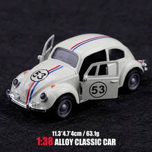 Modèle de voiture en alliage avec scarabée peint vintage, jouet de voiture classique rétro, ornement décoratif, petit cadeau, cadeau pour ami, passionné d'automobile, haute qualité - Multicolore - Voir 5