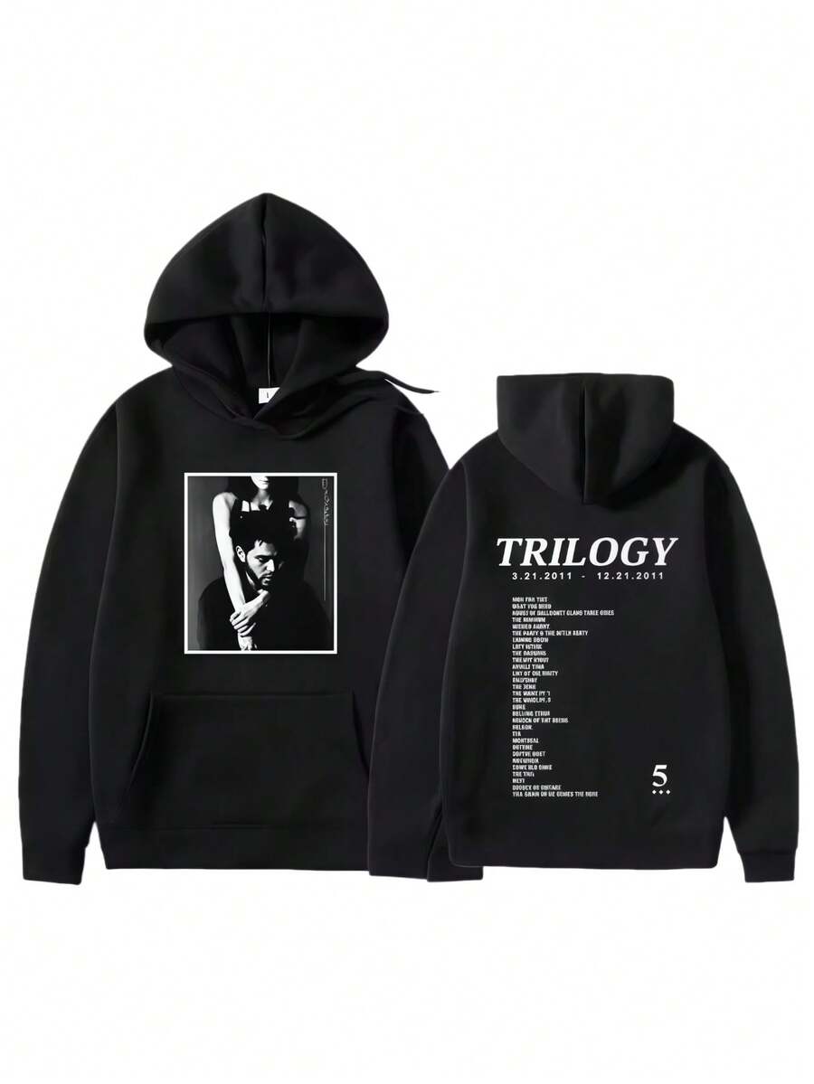 Singer Thes Weeknds Hoody After Hours Til Dawn Fm Music Album Autumn And Winter Women Men Hoodie Pullover Hip Hop Rock Top (7) - 黑色 - 查看 1