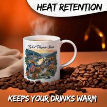 West Virginia State Ceramic Coffee Mug 11oz Mountain State - Tea Coffee Mug With Comfortable Grip - Unique Travel Gift Cup For Office Or Home - Vibrant Long-Lasting Print ID44991 - 圖片色 - 查看 4