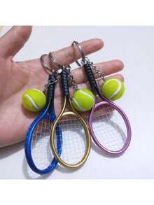 Móc khóa vợt tennis mini hình quả bóng mặt dây chuyền túi xách cho người đam mê thể thao quà tặng cho bạn bè nam nữ tuổi teen - Một cỡ - Xem 5