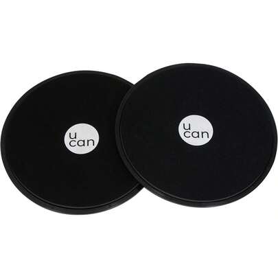 U can - Sliders Discos deslizantes para Ejercicio| Pilates, Barre y Funcional| Discos de Deslizamiento| Entrenamiento Core, Abdominales, Pierna, Brazo| Color Negro