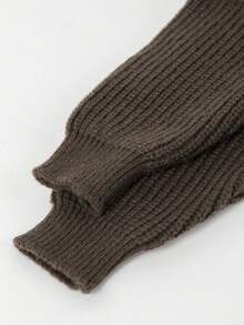 1pc Girls/Teens Casual Loose Comfortable Outdoor Thick Knit Long Sleeve Sweater, Autumn/Winter - Cà phê nâu - Xem 7