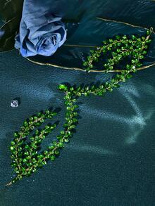 1 pièce Bandeau de mariée étincelant fait à la main avec strass, accessoire de cheveux pour mariée, demoiselle d'honneur, convient pour fête, bal de promo, cadeau de fête des Valentine - Vert - Voir 3