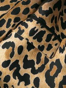 女士时尚豹纹渐变西装外套 - 棕色 - 查看 5