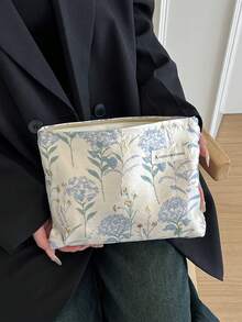 1个装碎花拉链化妆包，可爱花卉化妆包，Y2K美学便携式洗漱包，化妆收纳袋，护肤包，洗漱包，旅行必备，邮轮必备，宿舍必备，婚礼伴娘礼物，妈妈礼物，生日礼物，送给朋友和老师的礼物，家居装饰，床头唇油收纳盒，化妆包旅行洗漱收纳盒