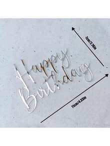 1 件/3 件/6 件/12 件金色亚克力创意生日快乐蛋糕装饰适用于生日派对 DIY 蛋糕甜点烘焙装饰用品（不含皇冠） - 彩色 - 查看 10