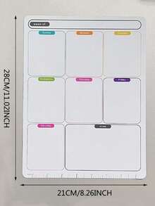 Reusable Magnetic Whiteboard Fridge Sticker With Erasable Red, Blue, Black Watercolor Pens, Dry Erase Weekly Planner Notepad - Magnetic Memo Board For Kitchen, Dining Room, School, Home, Office Decor - Multicolor - View 9