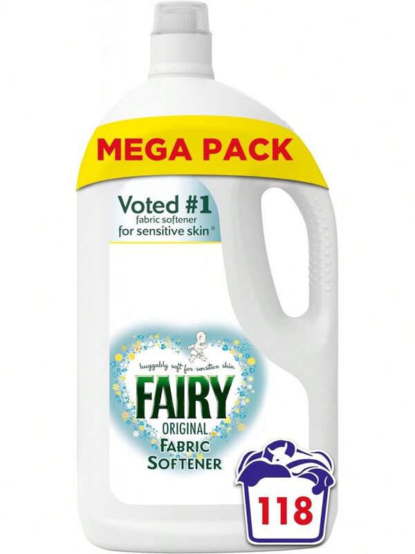 Suavizante de Telas Original Fairy, 118 Lavadas, 3.894l, Para Piel Sensible, Hipoalergénico, Aroma Fresco Suave