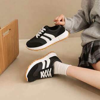 Women's Casual Low-Top Versatile Sneakers, Flat Comfortable Athletic Shoes For Spring, Autumn, Winter