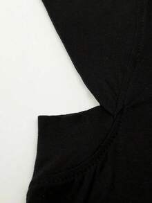 1pc Women's Fashionable Abaya Accessories Solid Color Chin Covering Elastic Headscarf With Hat And Neck Warmer Headband Soft Hijab Under Cap Women Veil - màu đen - Xem 4