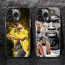Funda de teléfono de rapero 50 Cent a la moda, funda suave negra IMD colorida plateada adecuada para 17 16 15 14 13 12 11  Pro Max - z6 - Ver 3