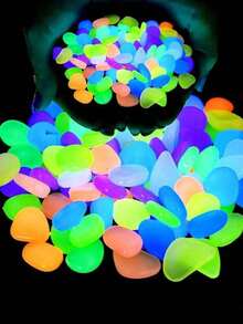 1000 peças/500 peças/300 peças/100 peças/20 peças Pedras de Resina, Pedras que Brilham no Escuro, Acessórios de Decoração de Jardim, Decoração de Paisagem em Miniatura para Aquário de Peixes, Decoração para Quintal, Jardim, Pátio, Kit, Pedras de Jardim para Caminho e Decoração de Quintal, Pedras Brilhantes DIY, Adequado para Decoração Externa, Jardim, Gramado, Pátio, Aquário, Caminho, Tanque de Peixes, Decoração de Casamento, DIY - Multicolorido - Visão 3