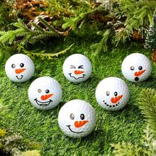6pcs Christmas Snowman Golf Balls - Fun Design, White Rubber Golf Balls With Red Nose And Black Eyes, Great For Holiday Gifts, Home Decor And Practice, Golf Accessories, Amusing Design, Durable Structure - 6 - View 5