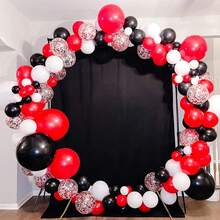 89 قطعة من البالونات اللاتكس باللون الأسود والأبيض والفضي والأحمر مجموعة ديكور DIY - قوس، إكليل، بالونات بها شراريخ فضية، مناسبة لحفلات عيد الميلاد، عيد الحب، حفلات استقبال المواليد، جميع مناسبات الاحتفال، ديكور المنزل، الزفاف، الهدايا، الخطوبة، الحديقة، التخرج، الذكرى السنوية، الكرنفال، عيد الميلاد - متعدد الألوان - مشاهدة 7