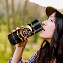 1 Stück 20oz Edelstahl Isolierbecher. Schwarz und Gold. Mit goldenem Halbmond (mit islamischer Kalligraphie) und traditionellem arabischen Laternen-Muster. Schön und praktisch, erfüllt den täglichen Trinkbedarf. Geeignet für den Eigengebrauch oder als Geschenk zu Feiertagen oder Geburtstagen. Für jeden Anlass verwendbar. Eine festliche Dekoration, um eine heilige und fröhliche Atmosphäre zu schaffen. Ramadan Edition. - Verschiedenfarbig - Übersicht 10