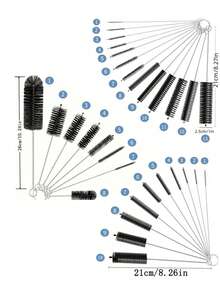 10-Piece Multi-Functional Cleaning Brush Set, No Dead Angle Cup Brush Suitable For Water Cups, Kettles, Teapots, Cups, And Blender Cleaning Brush. Multi-Functional Long-Handled Silicone Cup And Bottle Brush.