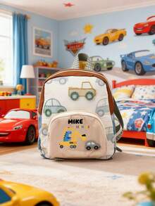 A Mini Casual And Versatile Back-To-School Backpack With A Cute Cartoon Car Print And A Custom Package With A Personalized Name Or Holiday Message. It Can Be Customized With Unique Names, Letters, Lucky Numbers, Etc. Perfect For Traveling, Dancing, Working Out, Gifts For Friends, Daughter's Birthday Gifts, Souvenir Bags, Christmas New Year Back To School Season. - Multicolor - View 8