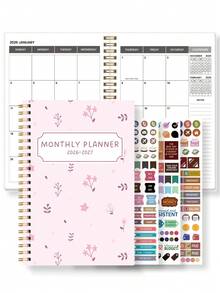 Trees 2026-2027 年月度计划笔记本，A5 简约周计划和月度计划学年日历笔记本，32 页办公和学校用品，完美的教师礼物 - 彩色 - 查看 10